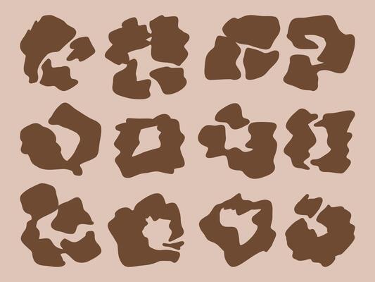 Abstract Lion Print Pattern Bundle. A collection of abstract lion print-inspired patterns with organic, irregular shapes. These bold, wild elements are perfect for modern designs, and fashion