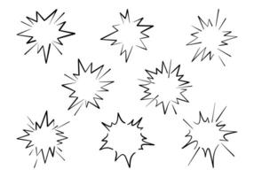 Collection of Hand Drawn Starburst Design. A set of 8 unique hand-drawn starburst illustrations with bold and dynamic lines, perfect for creative, decorative, or abstract projects vector