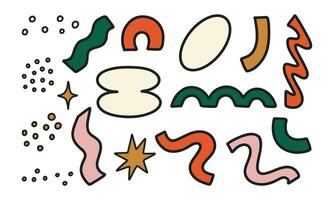Bold Abstract Geometric Shapes. Collection of bold abstract geometric shapes in various forms, ideal for modern and playful designs vector