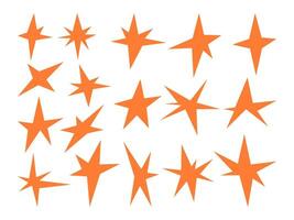 Sharp geometric star design collection. A collection of 17 geometric and edgy star designs featuring sharp angular edges, ideal for contemporary projects vector