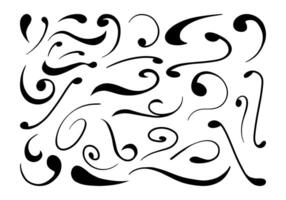 Elegant Decorative Swirl Line . A collection of 30 decorative swirl line elements for design embellishments, ideal for logos, borders, invitations, and various graphic projects vector