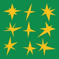 Abstract sharp star shapes illustration. A bundle of nine uniquely designed sharp-edged star elements, perfect for use in patterns, decorations, digital art, and creative graphic design projects vector