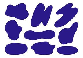 Bold Abstract Organic Blob Shape. A collection of bold abstract organic blob shapes in deep blue tones. These fluid and freeform elements are perfect for modern designs and creative compositions vector