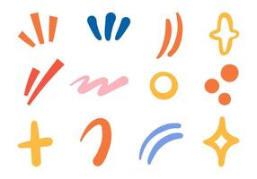 Hand drawn abstract shape bundle for decoration. A set of 12 hand drawn abstract shapes, ideal for creative projects, decorations, branding, and modern designs vector