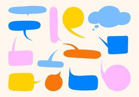 Vibrant Speech Bubble Icon Modern Shapes. A colorful collection of speech bubble icons in various shapes and sizes, perfect for comics, messaging, or creative design projects vector