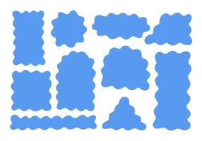 Wavy Abstract Blob Shape Bundle. A collection of wavy abstract blob shapes with smooth, organic edges. These fluid and playful elements are perfect for modern designs, and creative compositions vector