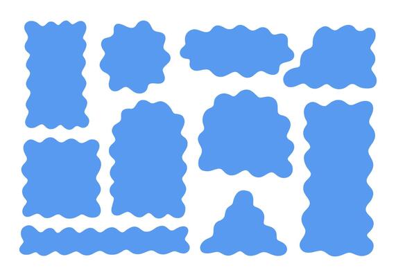 Wavy Abstract Blob Shape Bundle. A collection of wavy abstract blob shapes with smooth, organic edges. These fluid and playful elements are perfect for modern designs, and creative compositions