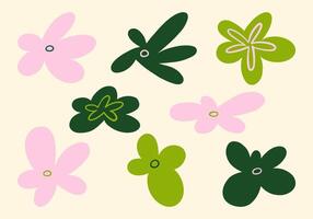 Hand drawn abstract floral shape collection. A bundle of 8 hand drawn abstract floral designs with modern and organic elements, ideal for creative projects, branding, and decorative uses vector