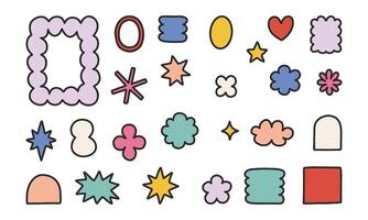 Abstract Bold Geometric Shapes Bundle. A vibrant set of 25 abstract geometric shapes, featuring bold, playful designs. Perfect for modern, minimalist, and creative projects vector