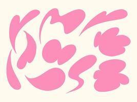 Abstract Pink Fluid Shape Icon Aesthetic. A soft and dynamic collection of abstract pink fluid shapes with modern and playful designs, perfect for creative and contemporary projects vector