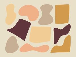 Earthy Abstract Organic Shape Bundle. A collection of abstract organic shapes in warm earthy tones. These freeform elements are perfect for modern aesthetics, digital art, branding, and contemporary vector
