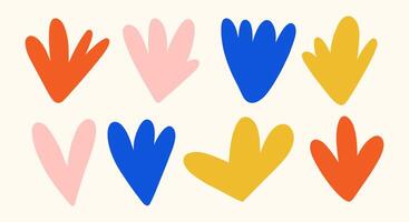 Complete Set of Hand Drawn Floral Silhouettes. A bundle of eight unique hand drawn floral silhouettes ideal for design crafting patterns and decoration projects vector