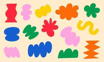 Colorful Abstract Floral Shapes Bundle. A vibrant collection of 14 colorful abstract floral shapes, perfect for adding a playful and modern touch to your design projects vector