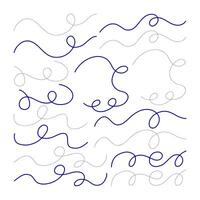 Abstract Minimalist Line Art with Wave Loop. A abstract minimalist line art elements featuring waves, loops, and curves, perfect for modern patterns, artistic compositions, and creative projects vector