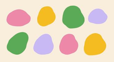 Hand Drawn Organic Blob Shape Set. A collection of eight hand-drawn organic blob shapes, perfect for abstract design projects, crafting, and modern decor vector