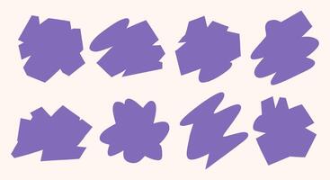 Hand drawn abstract shape collection. A collection of 8 unique hand drawn abstract shapes featuring diverse forms from jagged to smooth edges perfect for creative and decorative projects vector