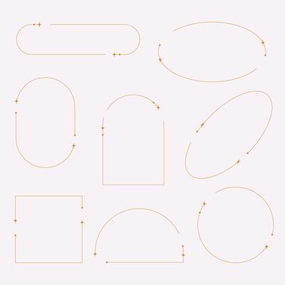 Modern decorative borders creative design. A collection of eight minimal and stylish decorative border designs, perfect for frames, headers, and modern layouts
