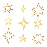 Abstract Star and Shine Icon Bundle. A unique abstract star design, featuring a variety of shapes, sizes, and dynamic lines. Perfect for adding celestial and playful elements to your creative projects vector