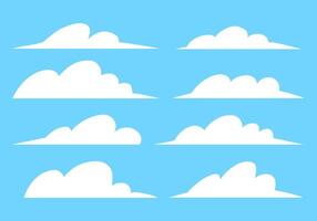 Minimalist cloud illustrations for design. A bundle of 8 clean and simple cloud illustrations, ideal for weather-related graphics, digital backgrounds, or creative art projects vector