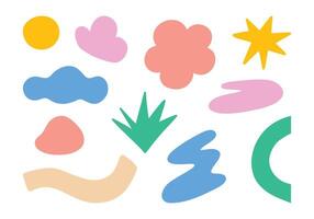 Collection of Abstract Hand Drawn Shapes. A set of 11 unique abstract hand-drawn shapes in a minimalist style, perfect for creative and modern design projects. adding creativity to your projects vector