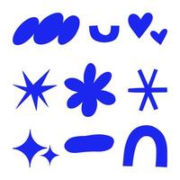 Modern abstract hand drawn shapes. A versatile set of nine abstract hand drawn shapes, featuring modern and minimalist designs, ideal for creative projects, patterns, and graphic design vector