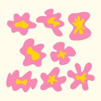 Playful Abstract Floral Blob Shape Set. A collection of playful abstract floral blobs. These freeform elements are perfect for creative compositions and artistic digital projects vector