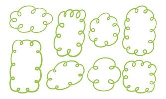 Hand Drawn Decorative Loops and Wavy Accents. A collection of 8 hand-drawn decorative frames featuring loops and wavy accents, perfect for modern patterns, invitations, and creative projects vector
