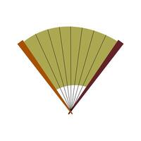 A fan with a green and brown design vector