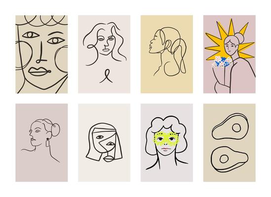 Abstract minimalist line art poster gallery Perfect for wall art in bedrooms living rooms and offices Also great for hand drawn design elements