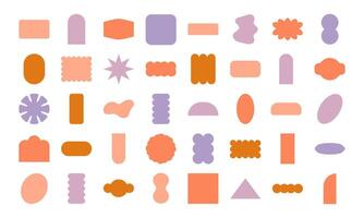 Abstract Geometric Shapes Hand Drawn. Doodle objects. Sticker shapes oval, rectangle, amoeba, flower. abstract background elements for branding, packaging, prints and social media posts. vector