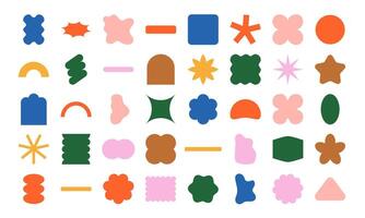 Hand Drawn Abstract Geometric Shapes with Doodle Elements vector