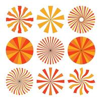 Retro Sunburst Pattern Circle. Abstract circular geometric shape with the radial line isolated on white background. vector