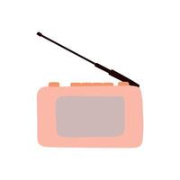 Pink retro radio receiver icon elements illustration vector