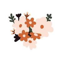 Boho flower arrangements garden boho hand draw style illustration design vector