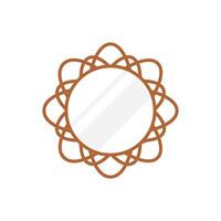 Abstract circle shape, hygge boho mirror concept, design bohemian wall decoration, flat illustration design style. vector