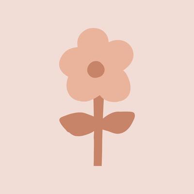 Hand drawn simple small flowers botanical plant in limited color pallets style. Abstract cute garden floral illustration design.