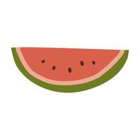 Sliced Summer Watermelon Flat Illustration vector
