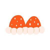 Strawberry with whipped cream decoration cake pastry and baking element illustration vector