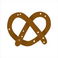 Brown chocolate bread and pastry. Baking and cafe element cookies. Bakery illustration. vector
