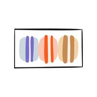 Cafe element assorted flavored french macaroon in cardboard boxes illustration vector