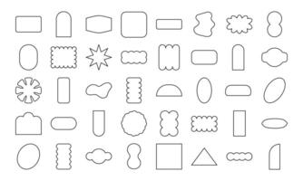 Bold hand drawn abstract geometric shapes including oval rectangle line flower and bling Perfect for branding packaging prints and social media posts vector