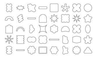 Bold Hand Drawn Abstract Geometric Shapes with Floral and Decorative Elements vector