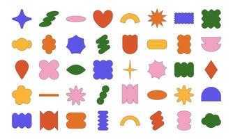 Abstract Geometric Shapes with Outlined Stroke and Decorative Elements vector