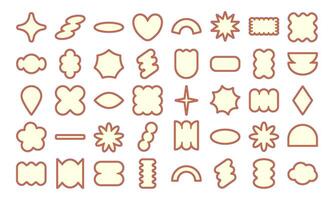 Colorful Hand Drawn Geometric Shapes with Abstract and Floral Elements vector