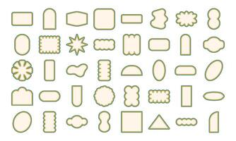Retro Inspired Abstract Geometric Shapes with Floral and Decorative Elements vector