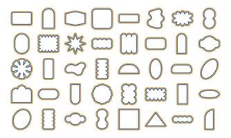 Bold Lined Abstract Geometric Shapes with Floral and Decorative Elements vector