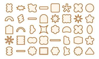 Vintage Inspired Retro Geometric Shapes with Floral and Abstract Elements vector