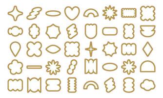 Vibrant Lined Abstract Shapes with Floral and Geometric Elements for Creative Designs vector