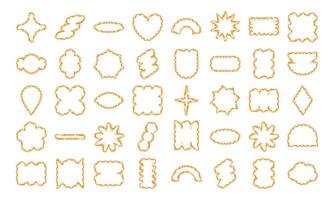 Abstract candy cane-themed shapes with oval, rectangle, line, flower, and sparkle designs. Ideal for branding, packaging, prints, and social media. vector