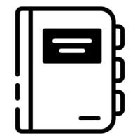 black and white outline of a notebook vector